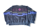 Vintage grey Aztec geometric crew neck sweater in M/L| L27 W25| SKU 4369