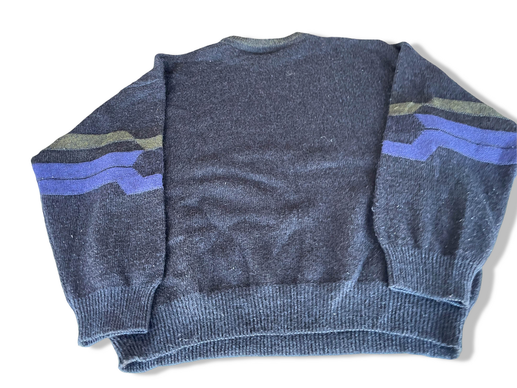 Vintage grey Aztec geometric crew neck sweater in M/L| L27 W25| SKU 4369