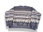 Vintage Paco Calvari brown abstract knitted long sleeve sweater|L27 W24|SKU 4370