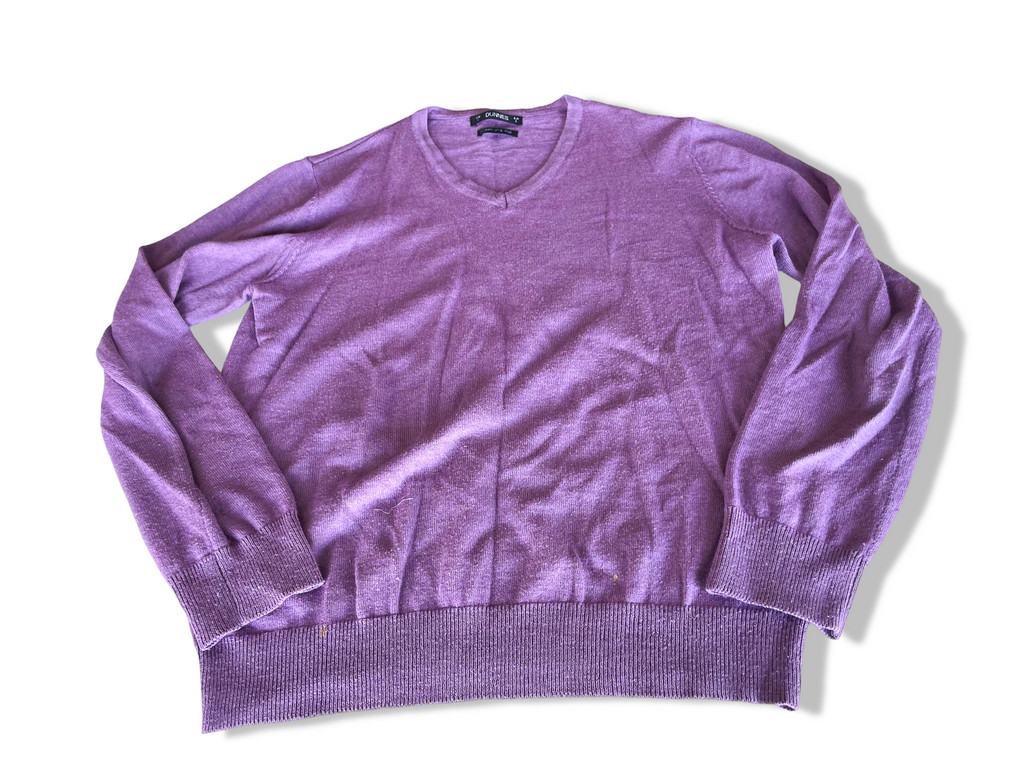 Vintage Dunnes stores purple V-neck long sleeve sweatshirt in S| L24 W18| SKU 4371