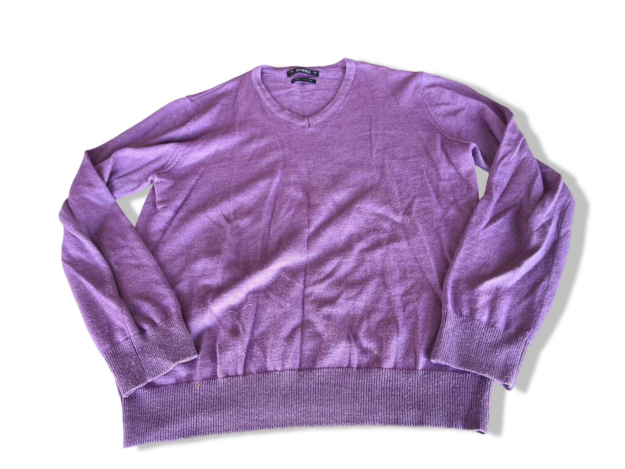 Vintage Dunnes stores purple V-neck long sleeve sweatshirt in S| L24 W18| SKU 4371