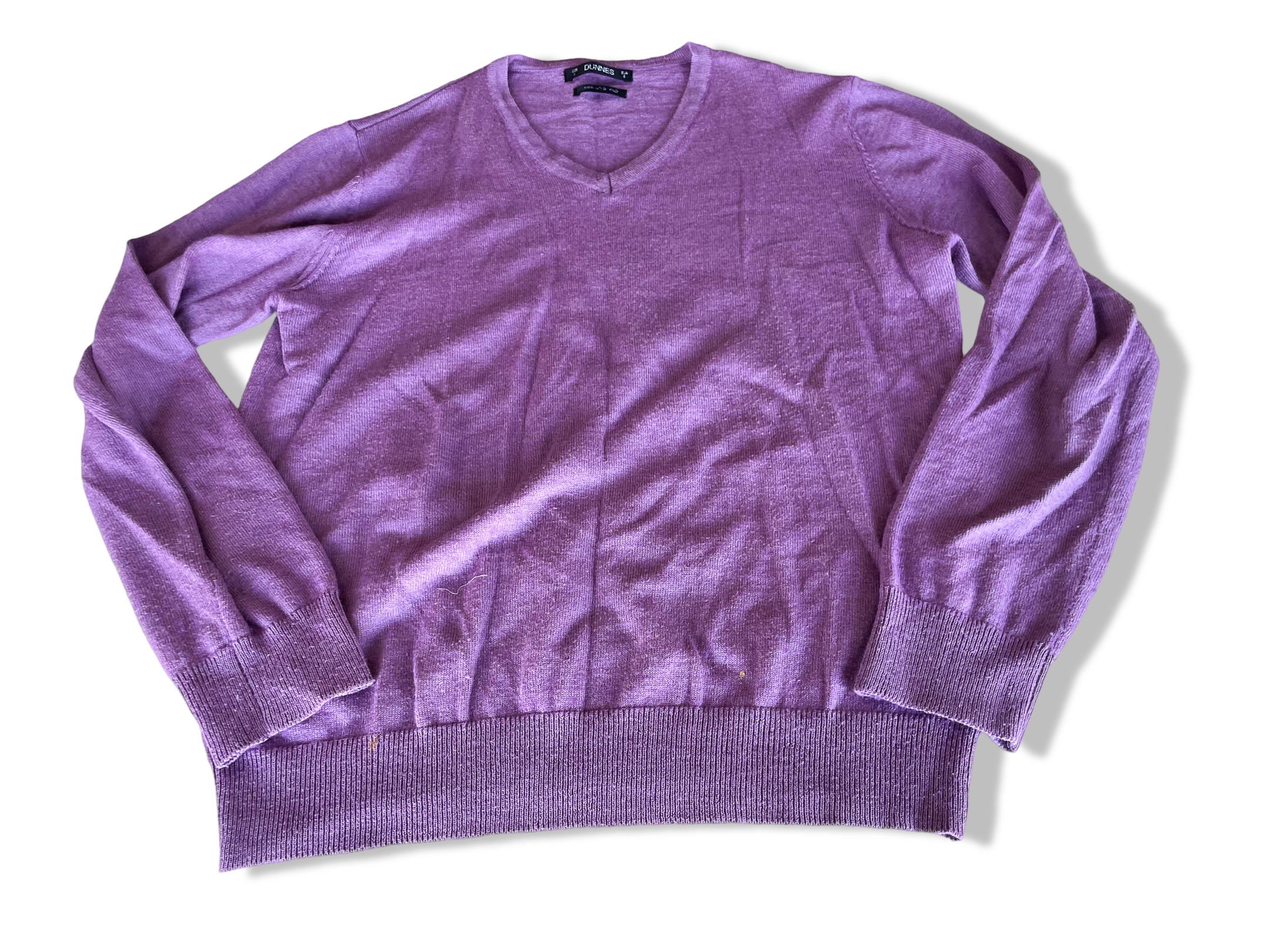 Vintage Dunnes stores purple V-neck long sleeve sweatshirt in S| L24 W18| SKU 4371