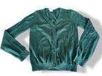 Vintage Smart Start winter knitted V-neck button up green cardigan 10-12YRS|L21 W15| SKU 4372