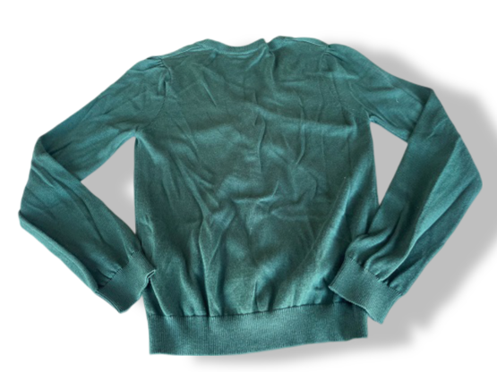 Vintage Smart Start winter knitted V-neck button up green cardigan 10-12YRS|L21 W15| SKU 4372