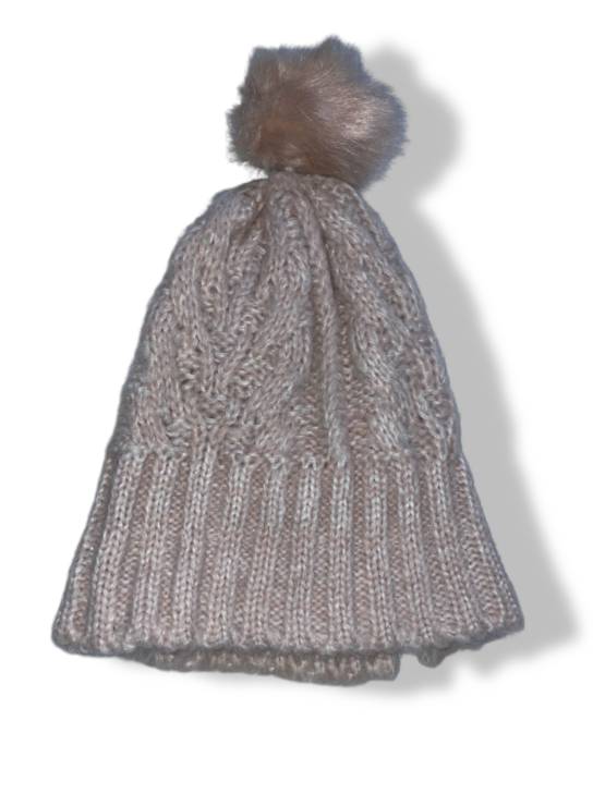 Vintage cream crochet knitted beanie hat| SKU 4918