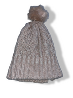 Vintage cream crochet knitted beanie hat| SKU 4918