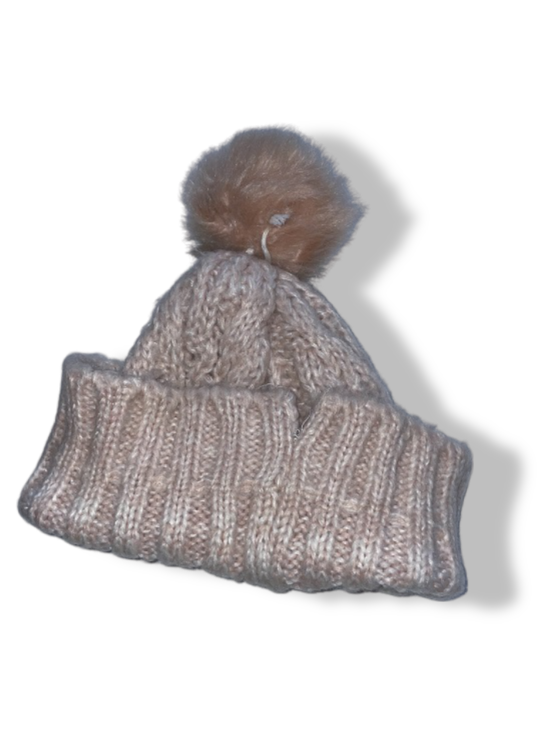 Vintage cream crochet knitted beanie hat| SKU 4918