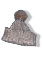 Vintage cream crochet knitted beanie hat| SKU 4918