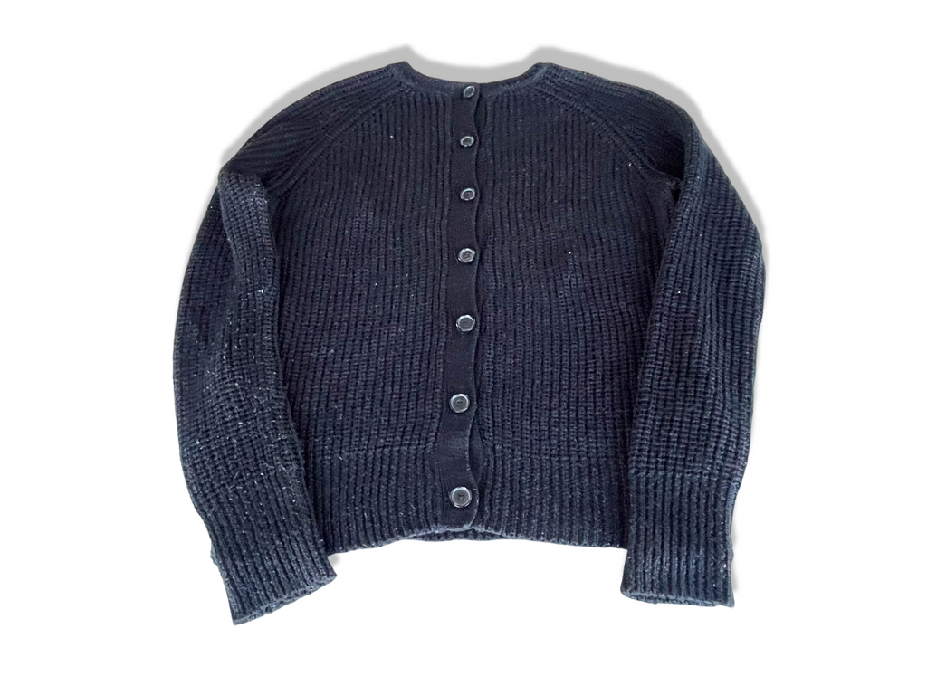 Vintage women's black Zara Knit buttoned cardigan in L| L24 W18| SKU 4374