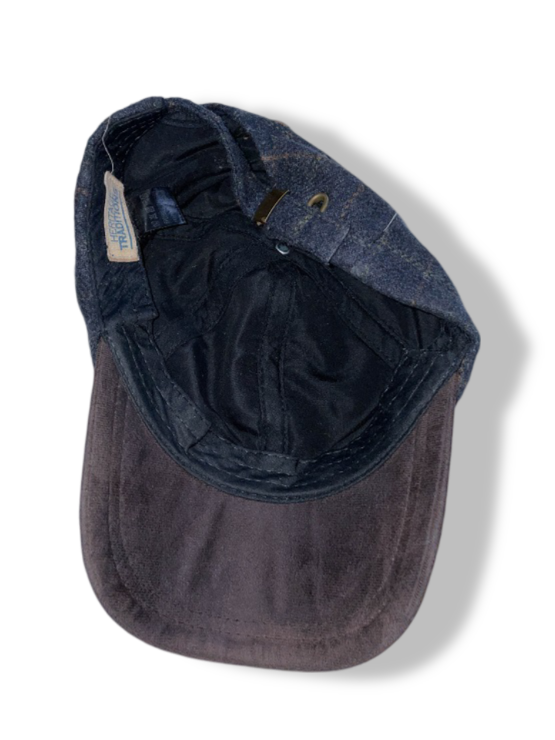 Vintage men's Heritage Traditions tweed suede checkered brown & grey baseball cap| SKU 4920