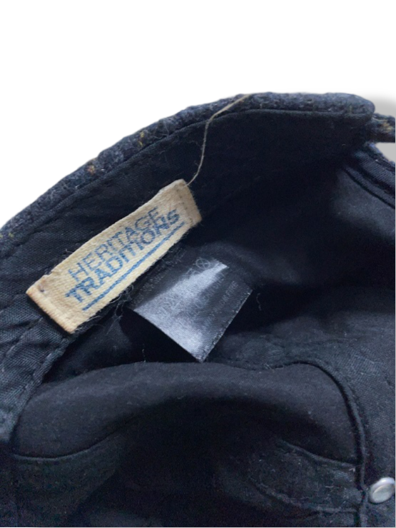 Vintage men's Heritage Traditions tweed suede checkered brown & grey baseball cap| SKU 4920