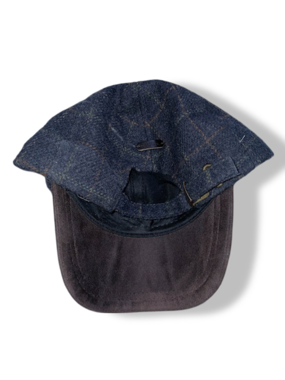 Vintage men's Heritage Traditions tweed suede checkered brown & grey baseball cap| SKU 4920