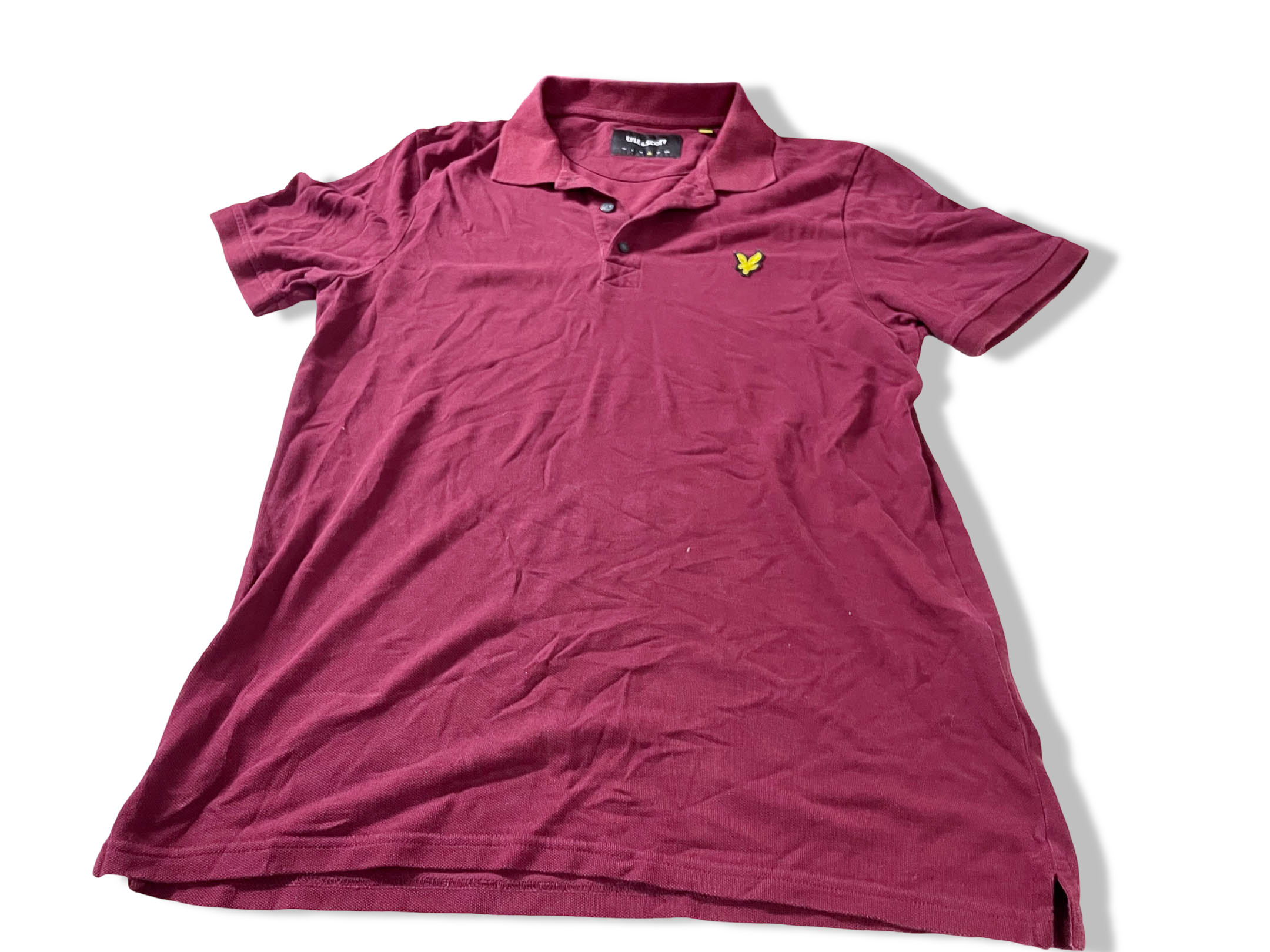 Vintage Men's Lyle & Scott brown oversize short sleeve polo shirt in XXL|L31 W19| SKU 4104