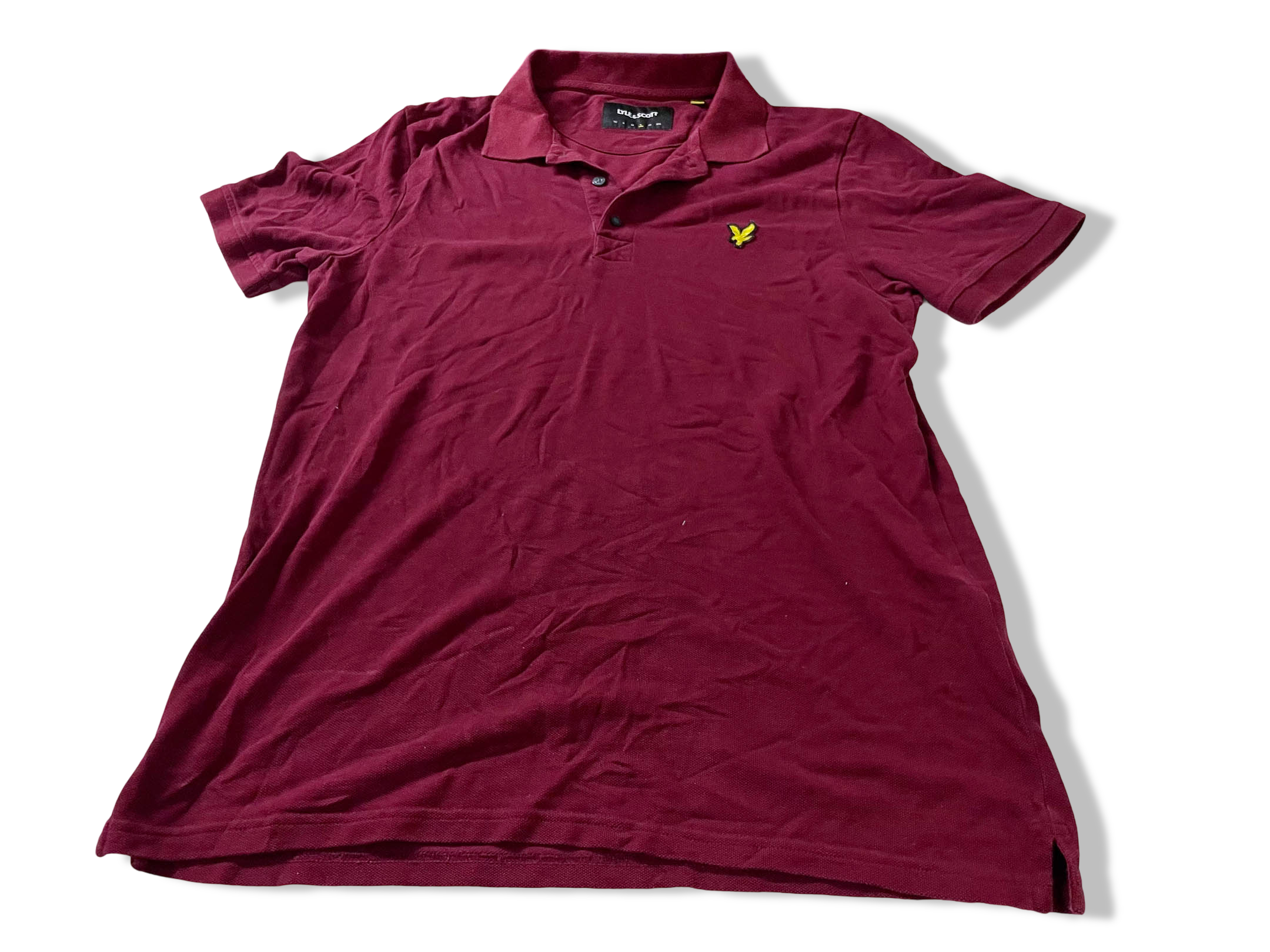 Vintage Men's Lyle & Scott brown oversize short sleeve polo shirt in XXL|L31 W19| SKU 4104