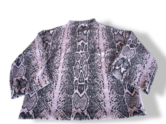 Vintage women's y2k Dunnes Stores purple animal print top in S| L 25 W20| SKU 4378