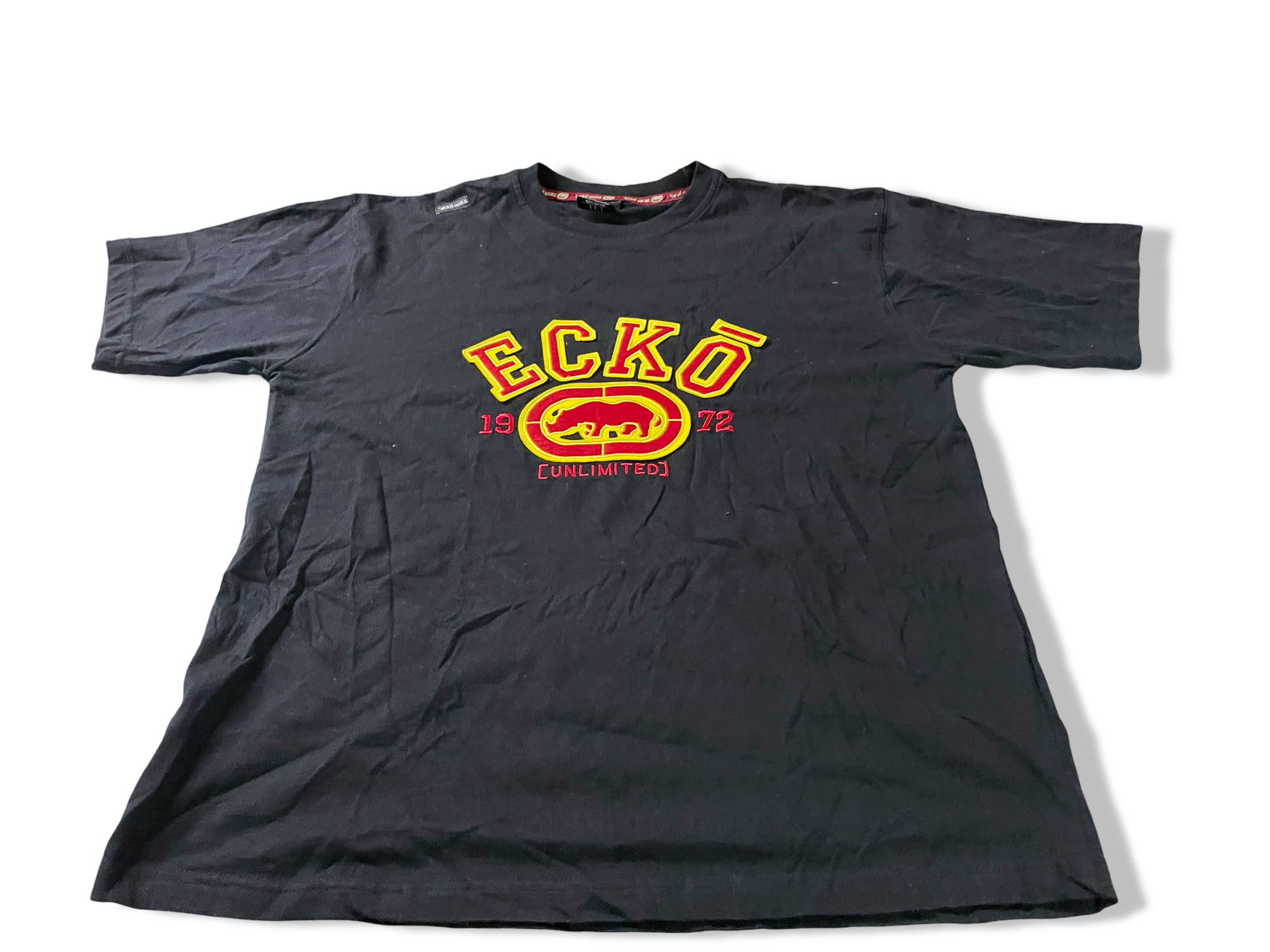 Vintage Men's Ecko UNLTD. graphics 90's black shirt in XL|L29 W23|SKU 4105 