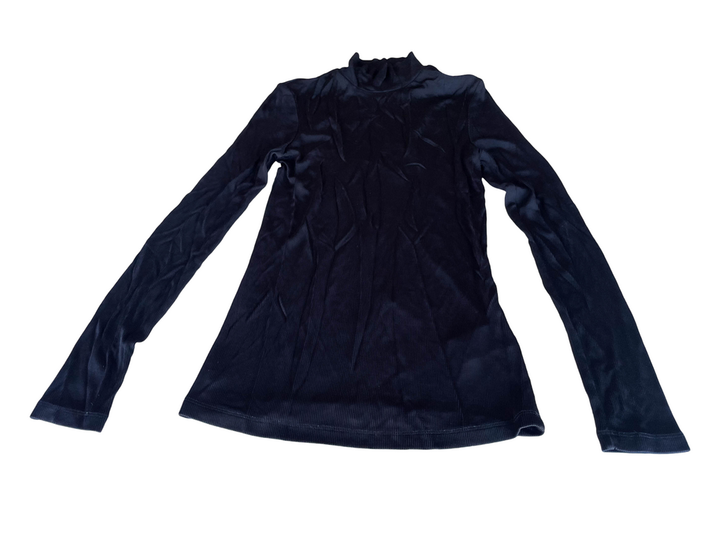 Vintage women's & other stories black velvet turtleneck long sleeve top in S|L26 W13|SKU 4379