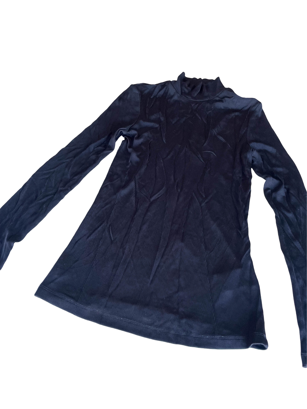 Vintage women's & other stories black velvet turtleneck long sleeve top in S|L26 W13|SKU 4379