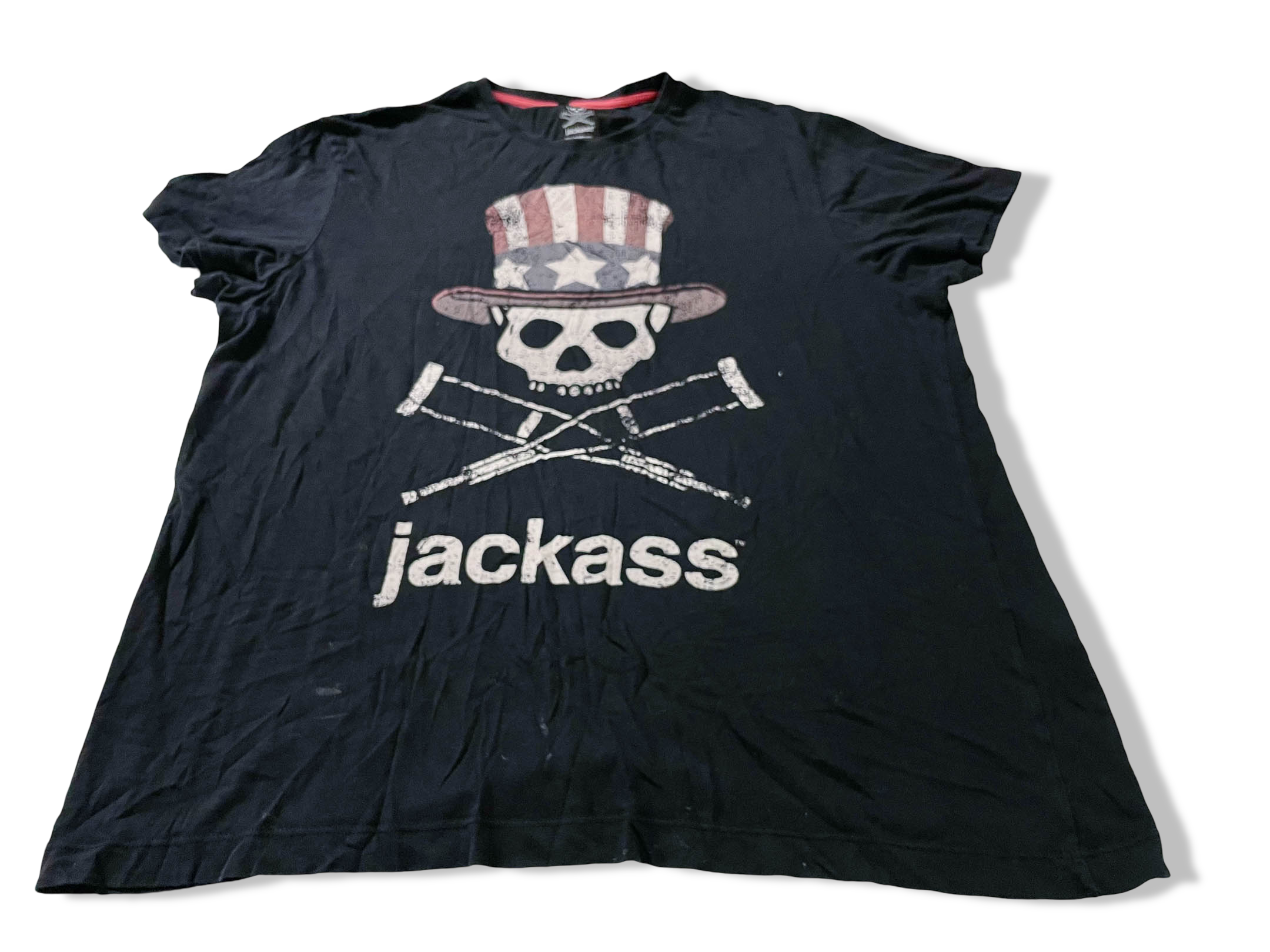 Vintage Men's Jackass Graphics black tees in XL|L31 W23|SKU 4107