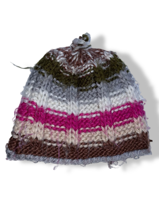 Vintage multi crochet knitted beanie hat| SKU 4926