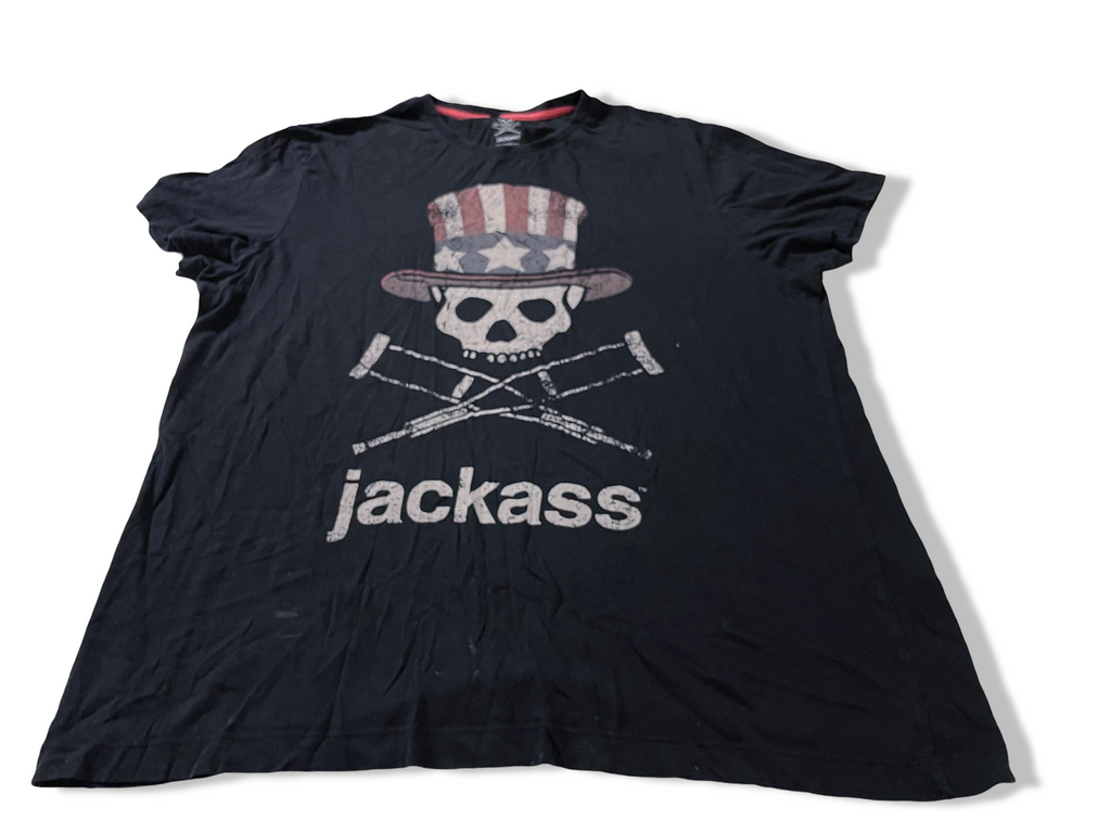 Vintage Men's Jackass Graphics black tees in XL|L31 W23|SKU 4107