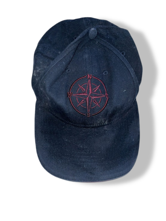 Vintage men's reserved with compass embroidery navy baseball cap| SKU 4927