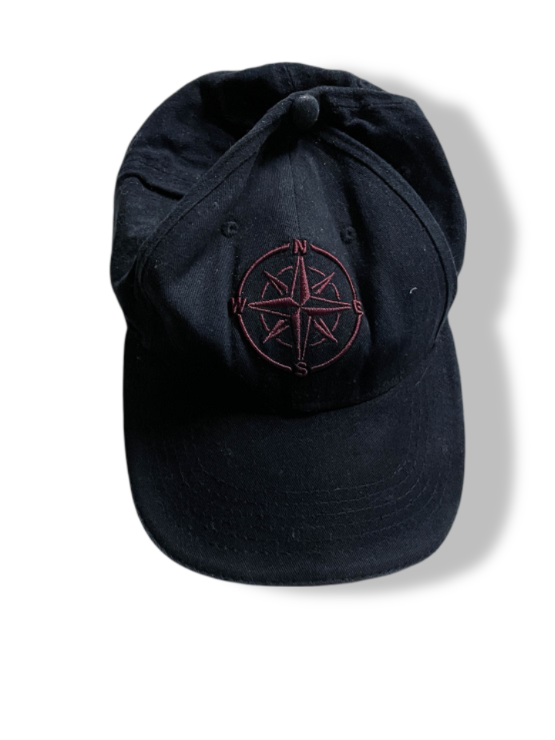 Vintage men's reserved with compass embroidery navy baseball cap| SKU 4927