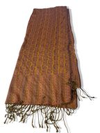 Vintage Paisley Brown Patterned Pashmina Scarf L 78 W 28|SKU 3756