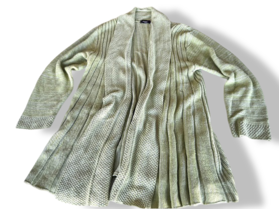 Vintage women's Glimpse Design green knitted waterfall sweater in UK 12| L31 W17| SKU 4381