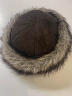 Vintage brown women's faux fur made in Czech republic winter hat| SKU 3758