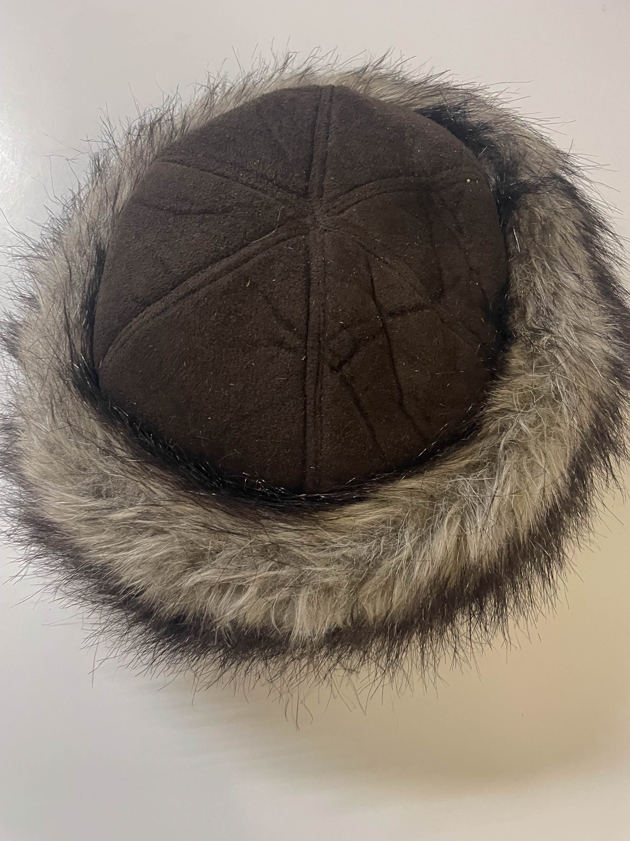 Vintage brown women's faux fur made in Czech republic winter hat| SKU 3758