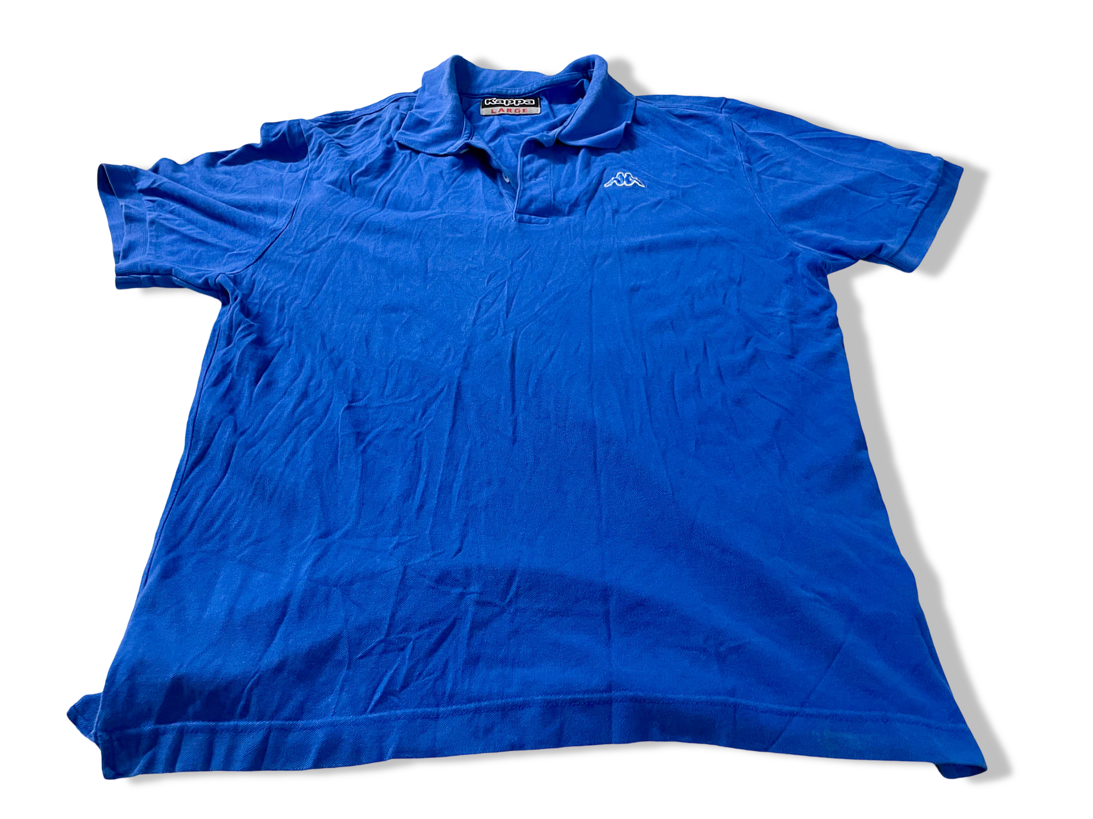 Vintage Men's Kappa blue large short sleeve polo's|L31 W21|SKU 4109