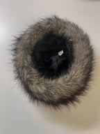 Vintage black women's faux fur made in Czech republic winter hat| SKU 3758