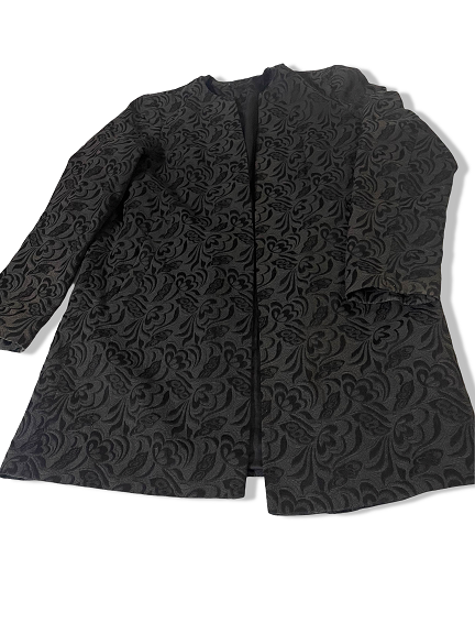 Vintage black women's floral pattern blazer L 33 W 26 | SKU 2759