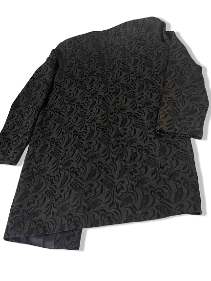 Vintage black women's floral pattern blazer L 33 W 26 | SKU 2759