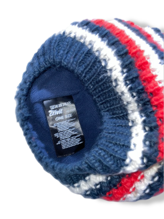 Vintage women's Crivit multi stripe crochet knit beanie hat| SKU 4928