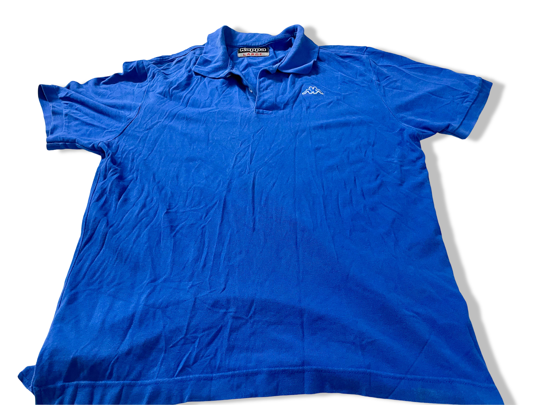 Vintage Men's Kappa blue large short sleeve polo's|L31 W21|SKU 4109
