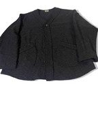 Vintage Barns Outfitter women's woolen v-neck large button up grey jacket |3761