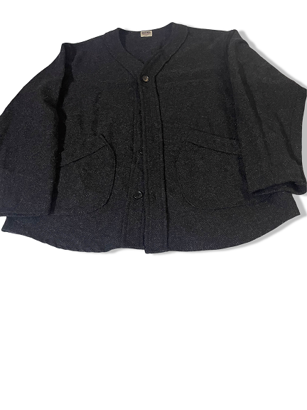 Vintage Barns Outfitter women's woolen v-neck large button up grey jacket |3761