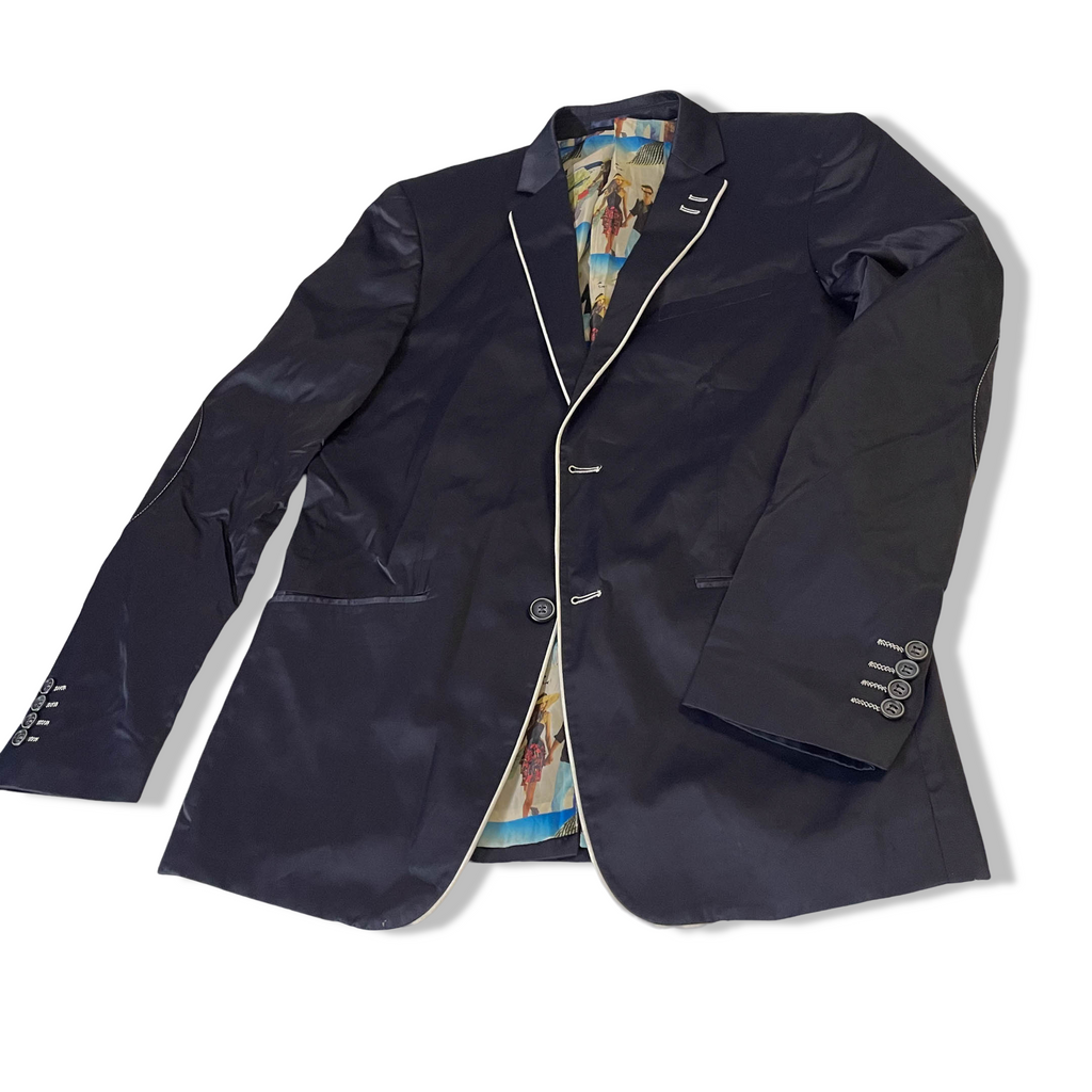 Vintage Men’s Black Regular Fit Blazer – Classic Smart Tailored Jacket