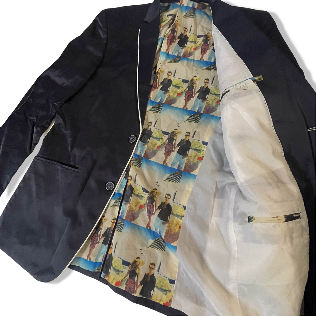 Vintage Men’s Black Regular Fit Blazer – Classic Smart Tailored Jacket