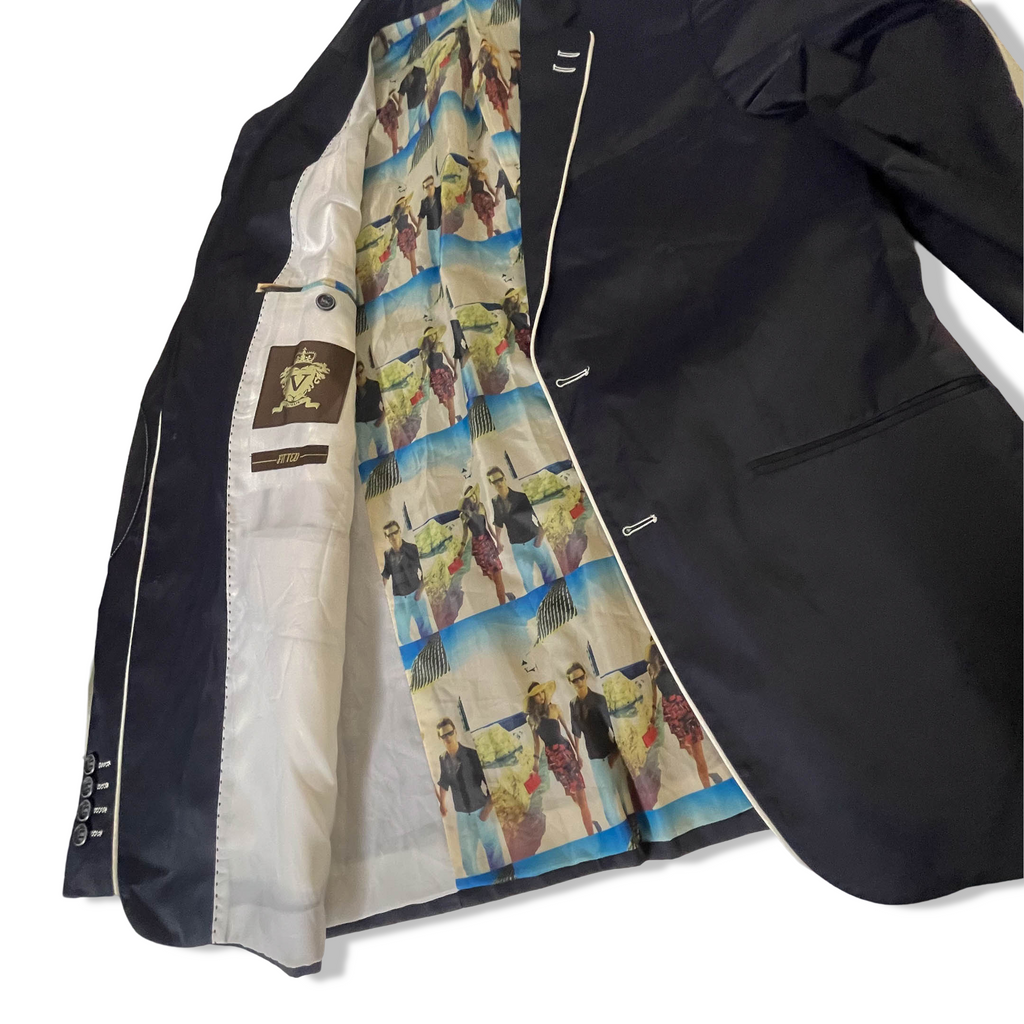 Vintage Men’s Black Regular Fit Blazer – Classic Smart Tailored Jacket