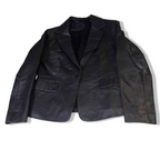 Vintage Women's Stark black leather biker jacket size 14| L27 W 19| SKU 3765
