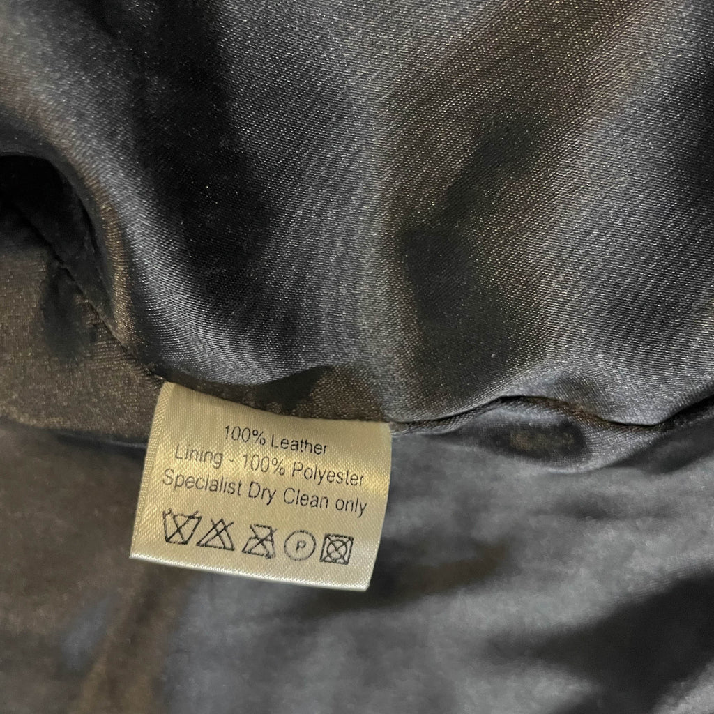 Vintage Women's Stark black leather biker jacket size 14| L27 W 19| SKU 3765