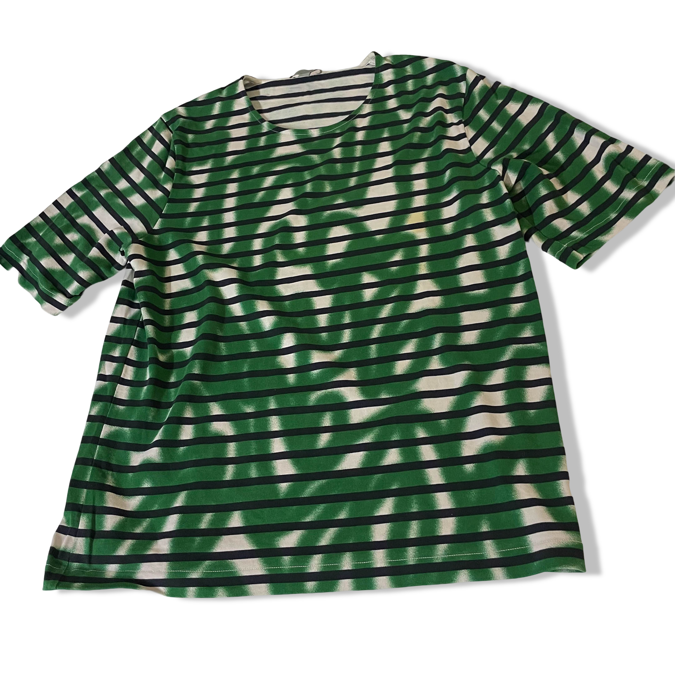 COS made in Portugal green stripped men's tees size M| L 26 W21| SKU 3766<br>
