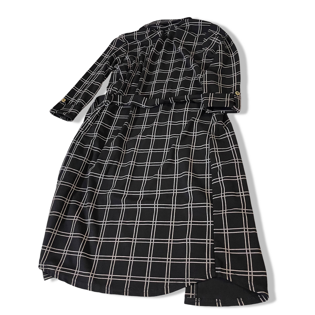 Vintage Misslook women's plaid print button up shirt dress UK 10|L40W18|SKU 3769