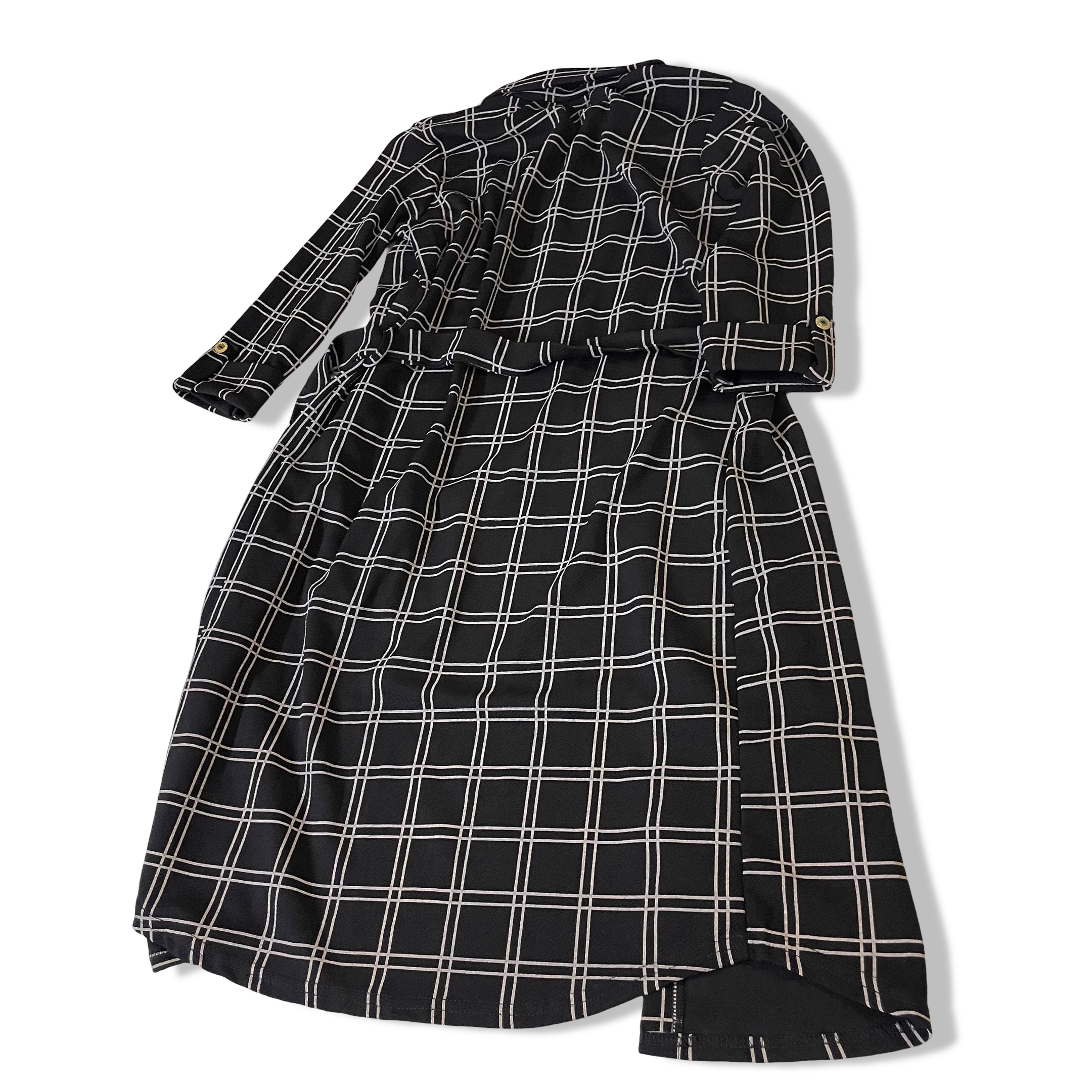 Vintage Misslook women's plaid print button up shirt dress UK 10|L40W18|SKU 3769