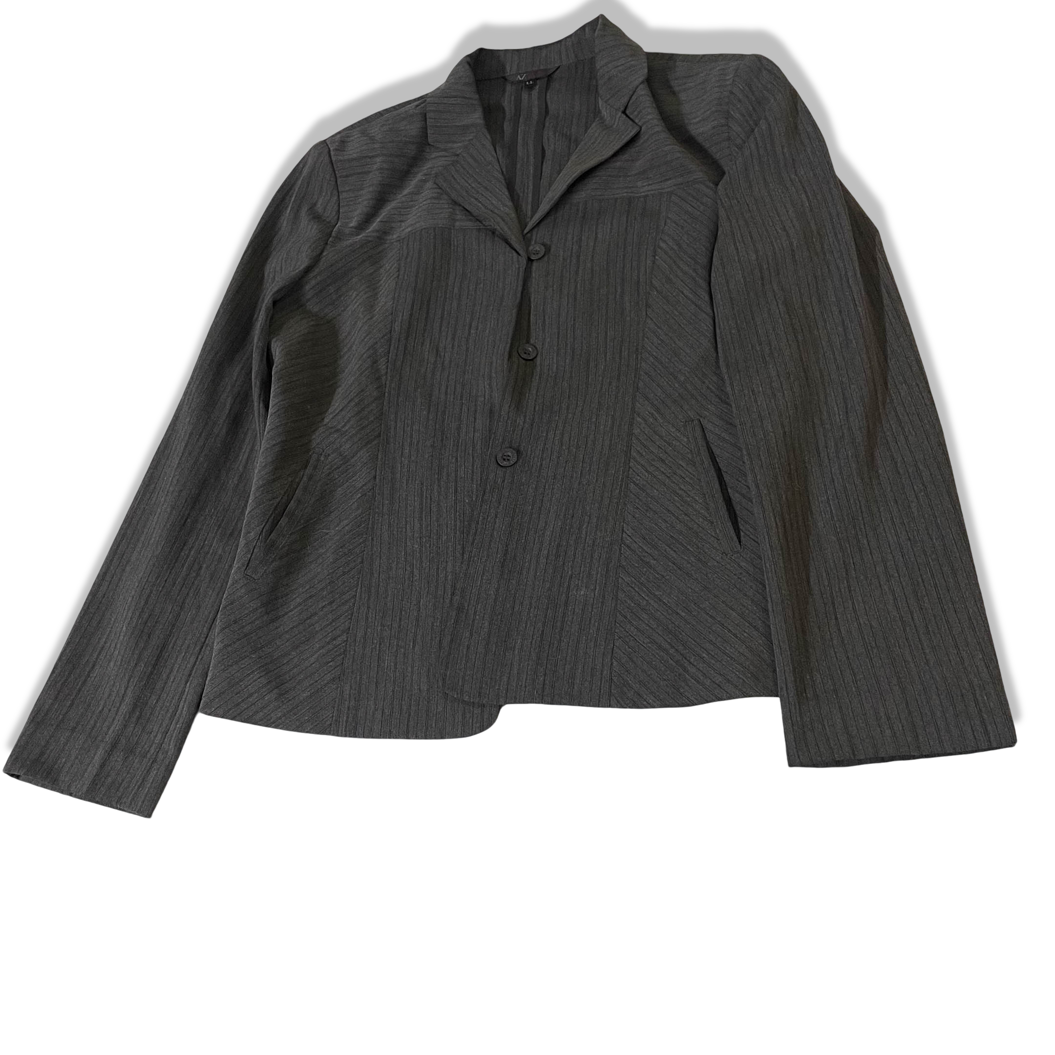 Vintage AZ Career Women's grey stripe large blazers |L26 W20| SKU 3770