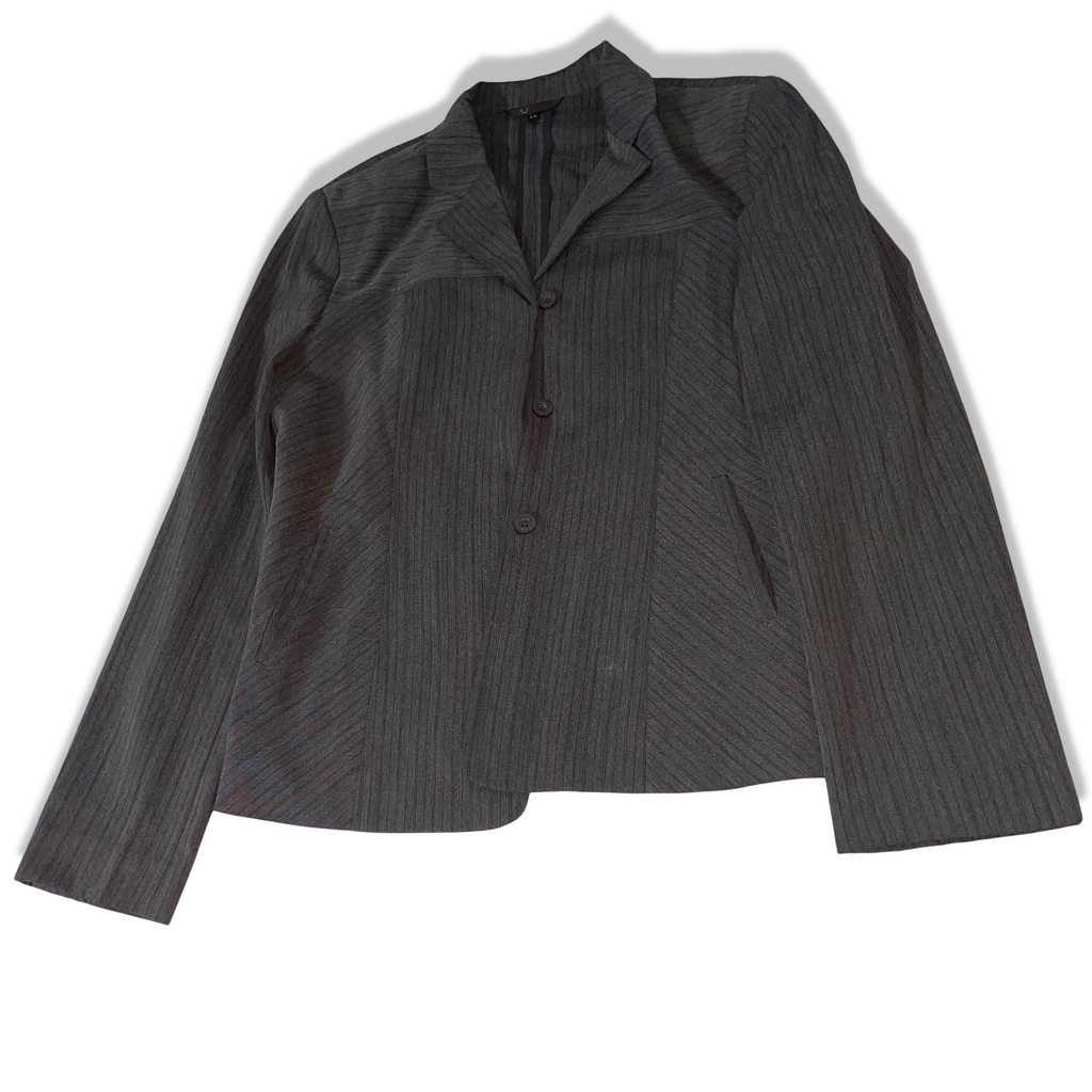 Vintage AZ Career Women's grey stripe large blazers |L26 W20| SKU 3770
