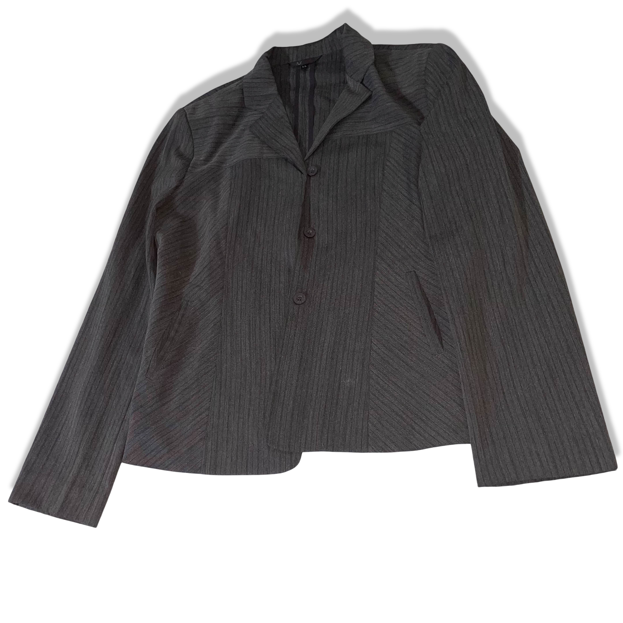 Vintage AZ Career Women's grey stripe large blazers |L26 W20| SKU 3770